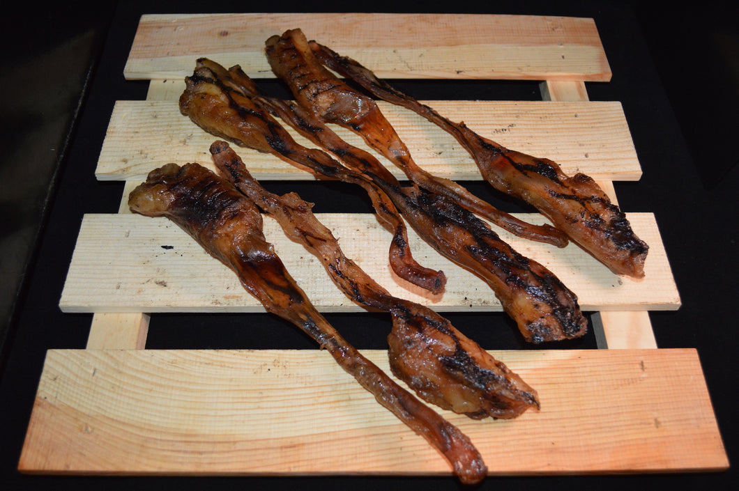 These beef tendons are and excellent choice for small to medium dogs. Medium density.